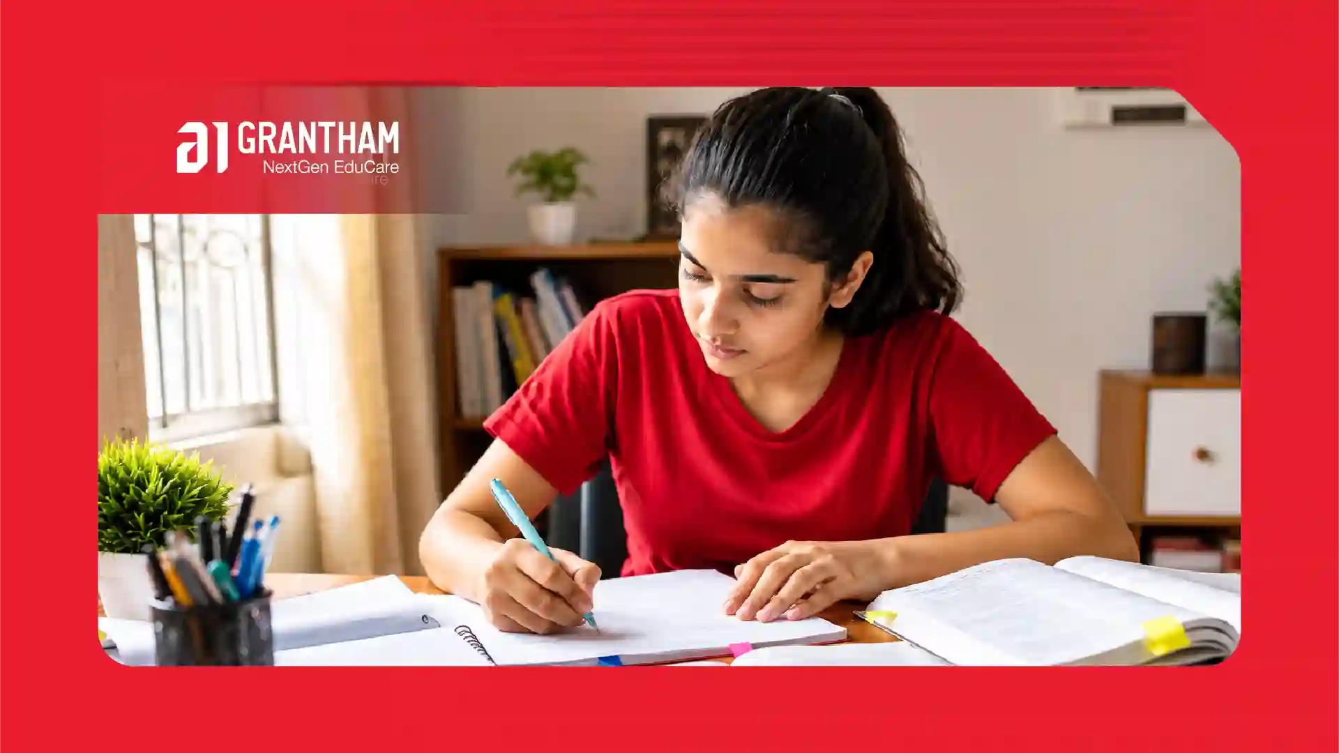 Student studying NEET biology with labelled diagrams and revision notes spread across the desk